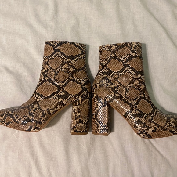 NEVER WORN Faux Snakeskin Booties - Picture 3 of 3